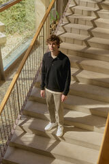 Springfield Pantalón chino color lavado relax fit café