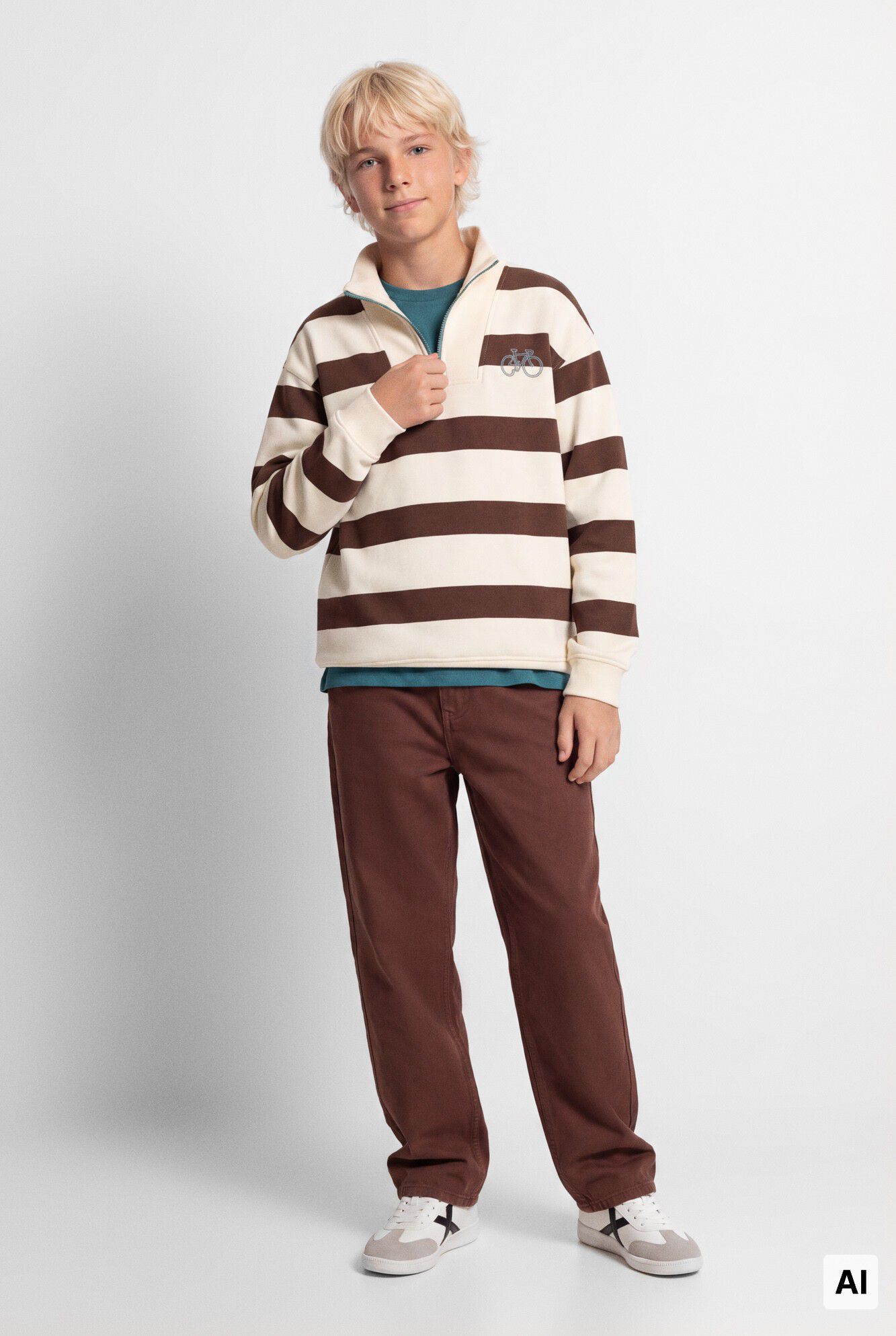 Springfield Kids Sudadera cuello camionero de rayas para ni&ntilde;o