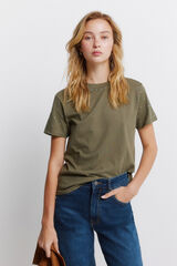 Springfield Playera manga corta con tachas caf&eacute;