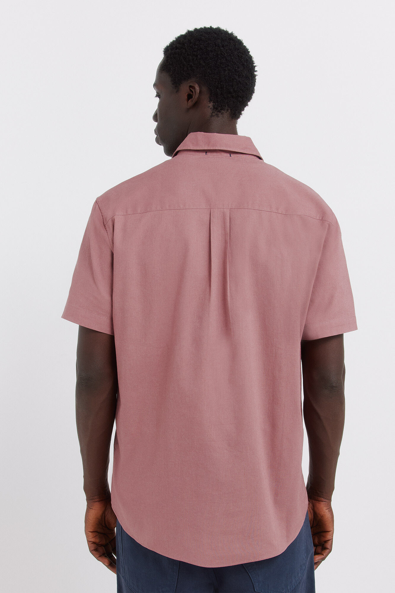 Springfield Camisa de manga corta de lino rojo