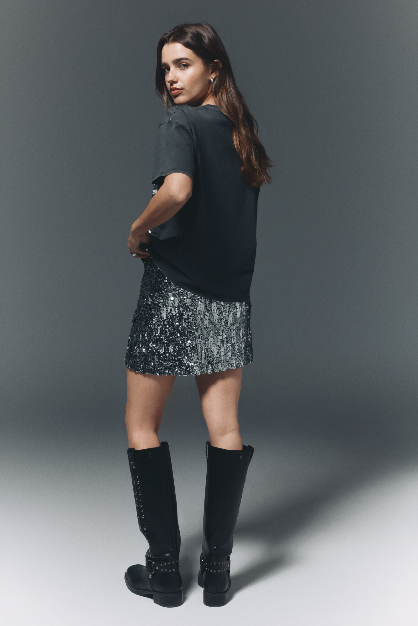 High Spirits Falda con parches negro