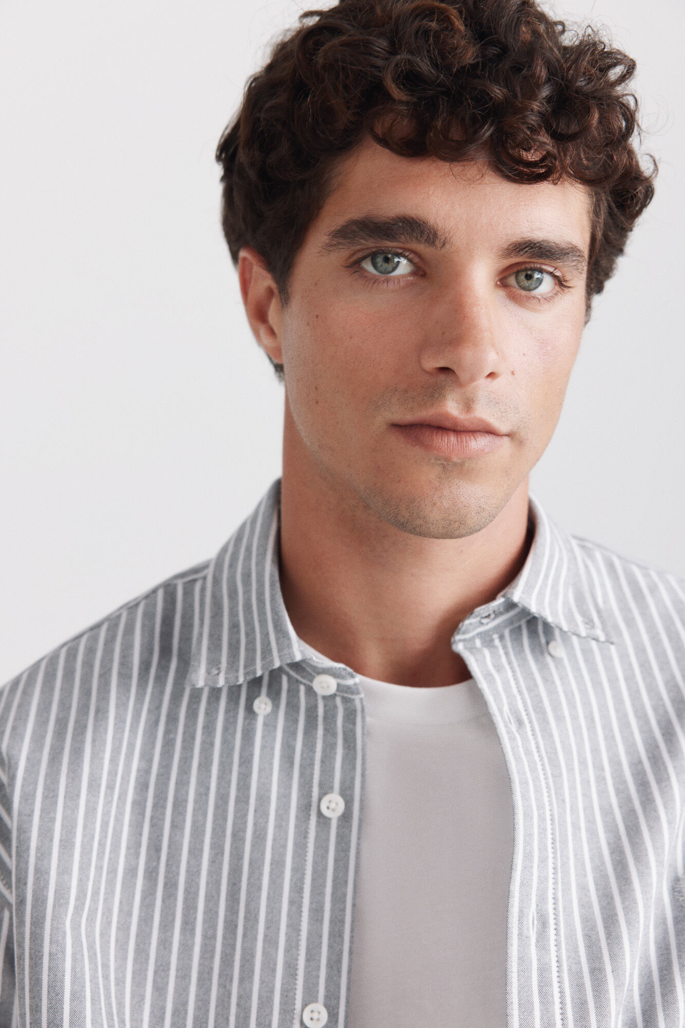 Springfield Camisa oxford de rayas gris
