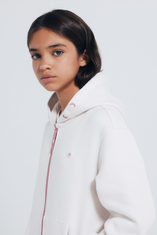 Springfield Kids Sudadera cremallera niña blanco