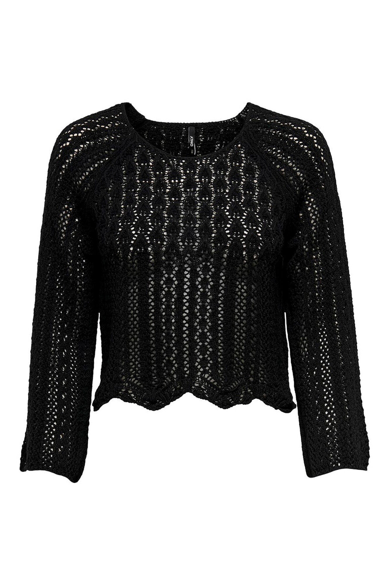 Only Su&eacute;ter de tejido troquelado negro
