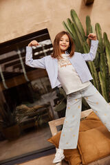 Springfield Blusa oxford niña azul