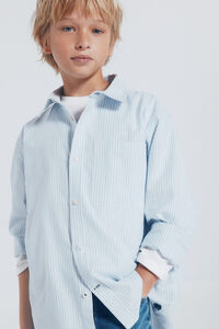 Springfield Kids Camisa raya fina azul niño