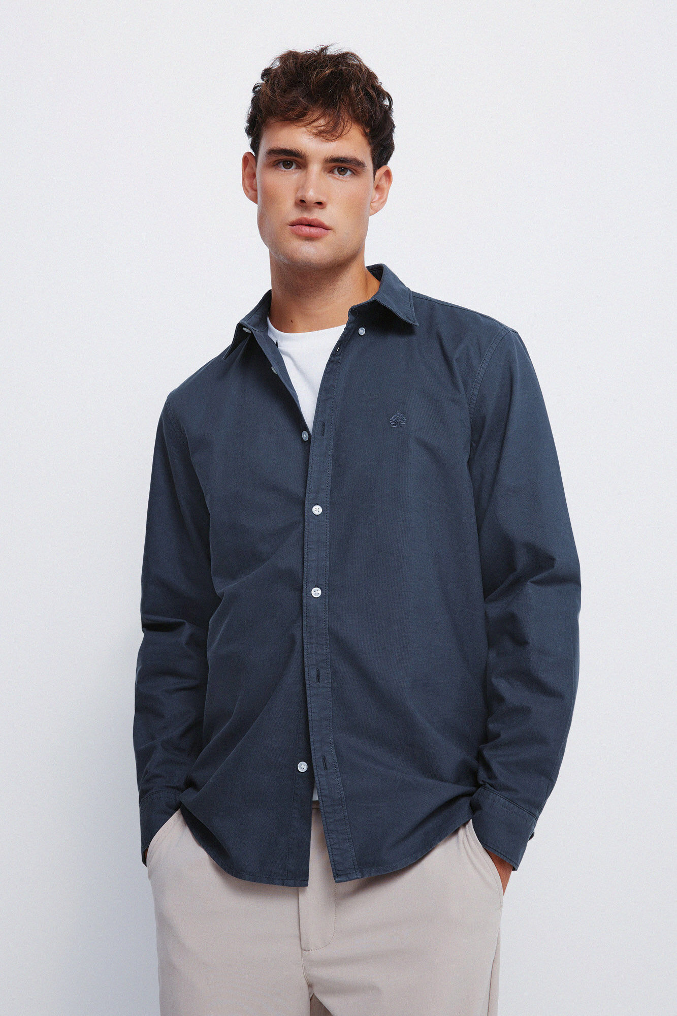 Springfield Camisa oxford te&ntilde;ida en prenda