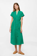 Springfield Vestido Midi Camisero Shiffly verde