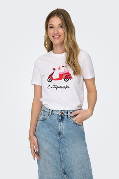 Springfield Playera de manga corta y cuello redondo natural