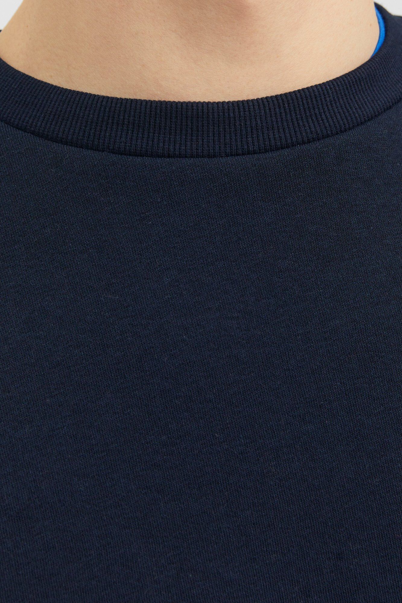 Jack & Jones Sudadera b&aacute;sica de cuello redondo marino