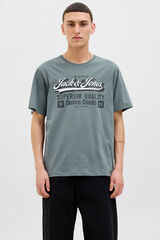 Jack & Jones Playera con logo grande gris