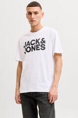 Jack & Jones Playera slim de manga corta natural