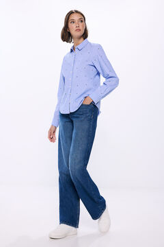Springfield Camisa estrellas algodón azul mezcla