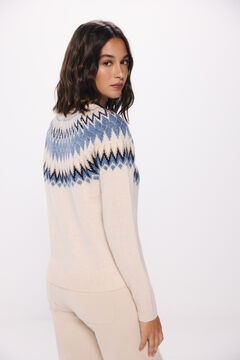 Springfield Suéter cenefas jacquard azules beige