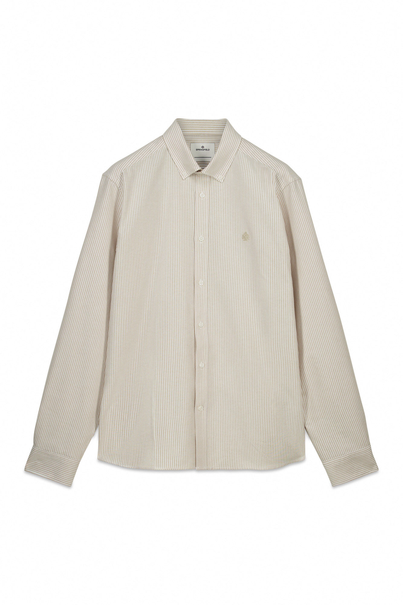 Springfield Camisa oxford a rayas sin arrugas beige