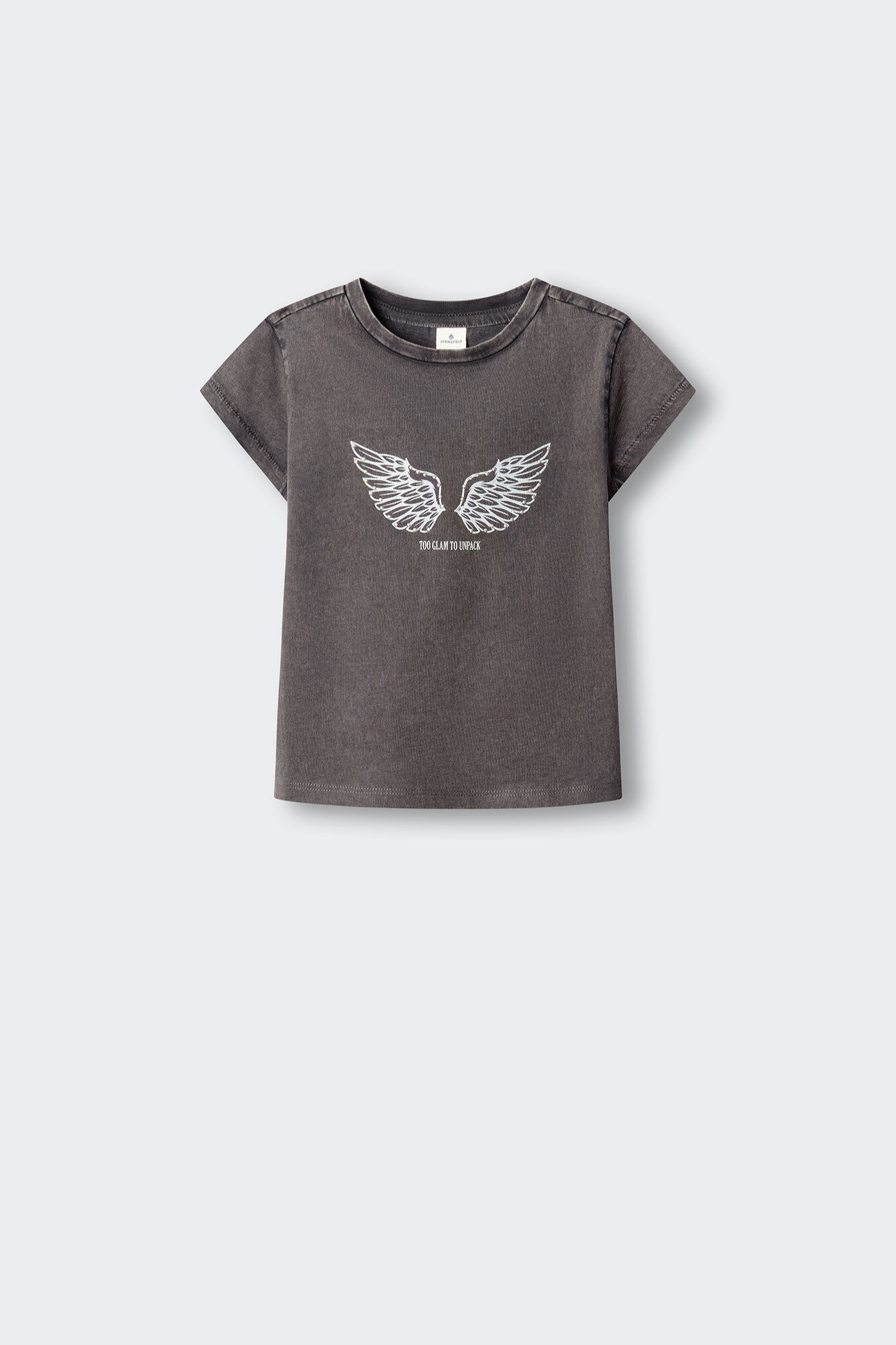Springfield Kids Playera manga corta de alas para ni&ntilde;a gris