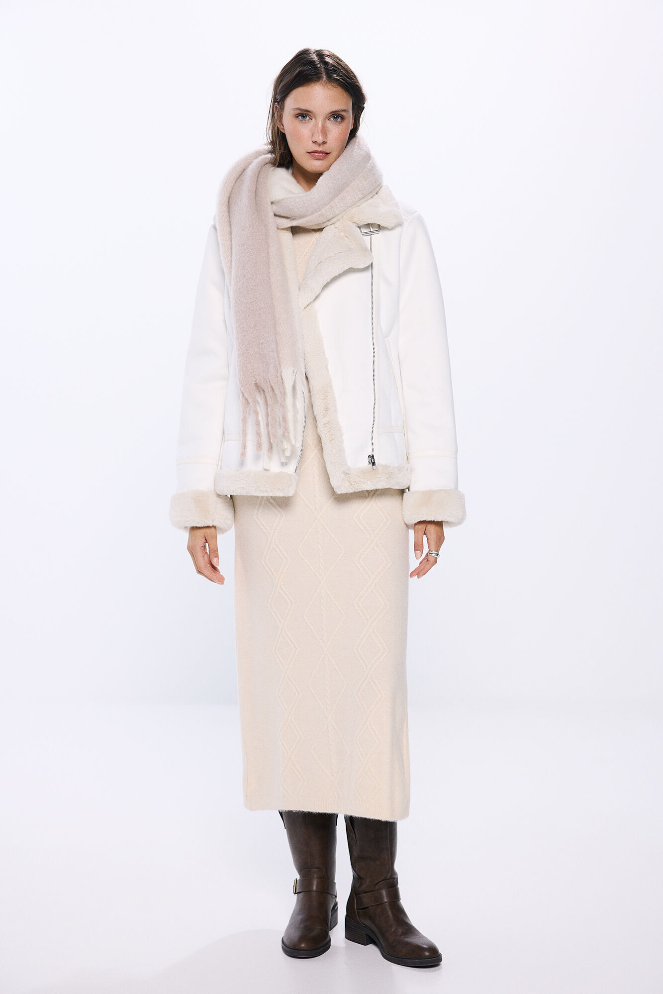 Springfield Chamarra motera doble faz beige