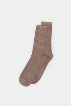 Springfield Calcetín rib algodón neps beige