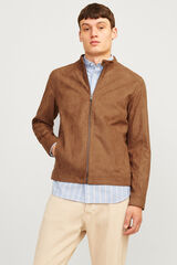 Jack & Jones Chamarra motera simil ante café