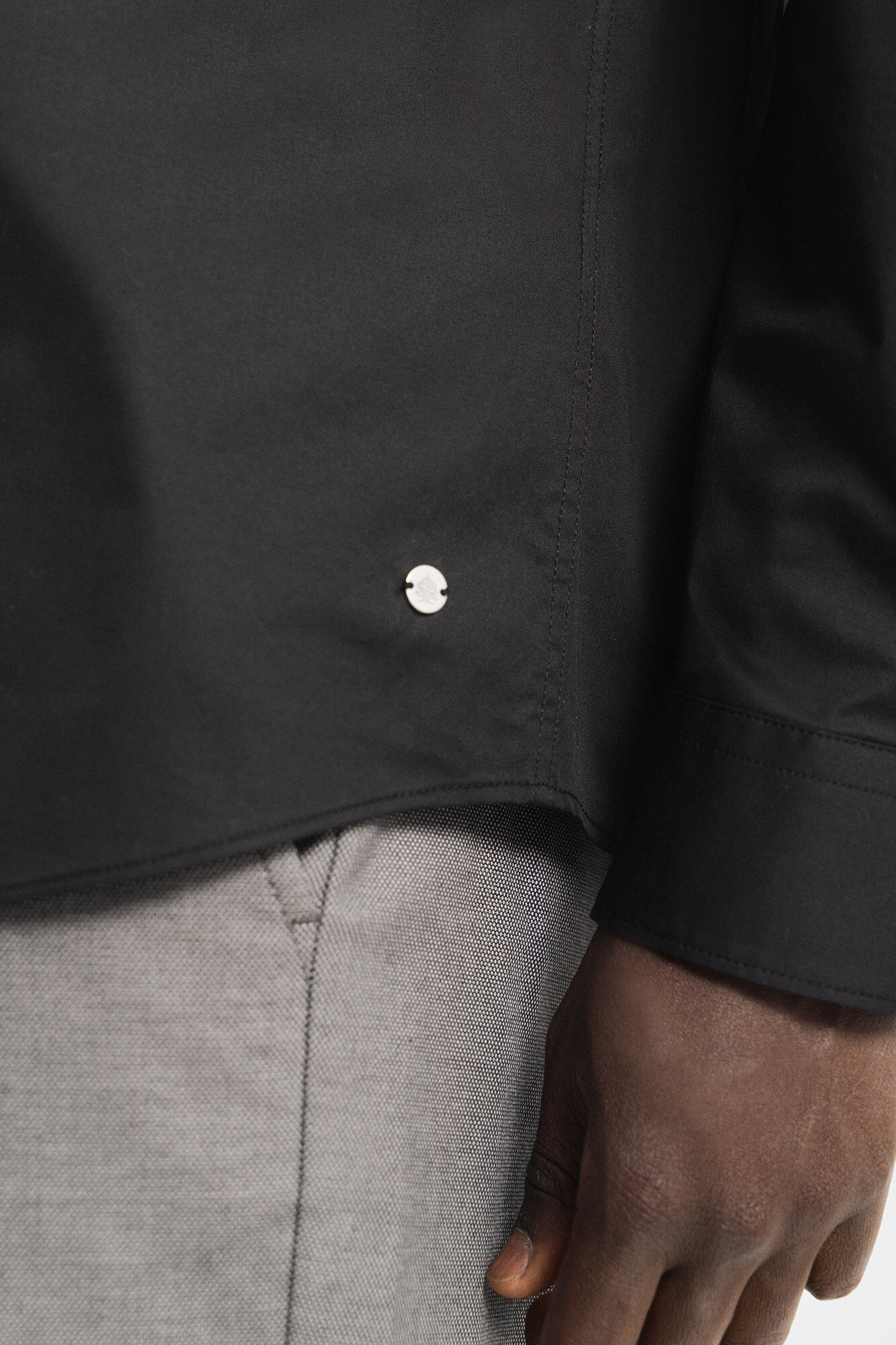 Springfield Camisa vestir tejido el&aacute;stico negro