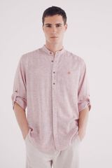 Springfield Camisa mao 3/4 lino viscosa rojo