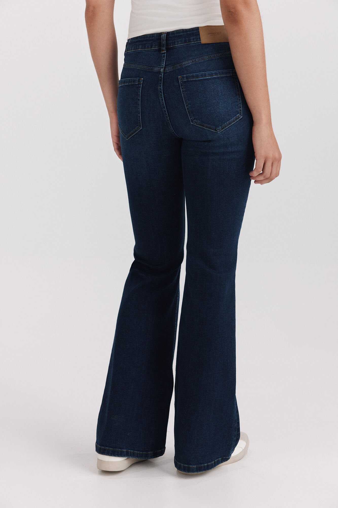 Springfield Jeans bootcut flare de tiro bajo azul