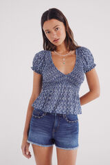 Springfield Top smock estampado turquesa