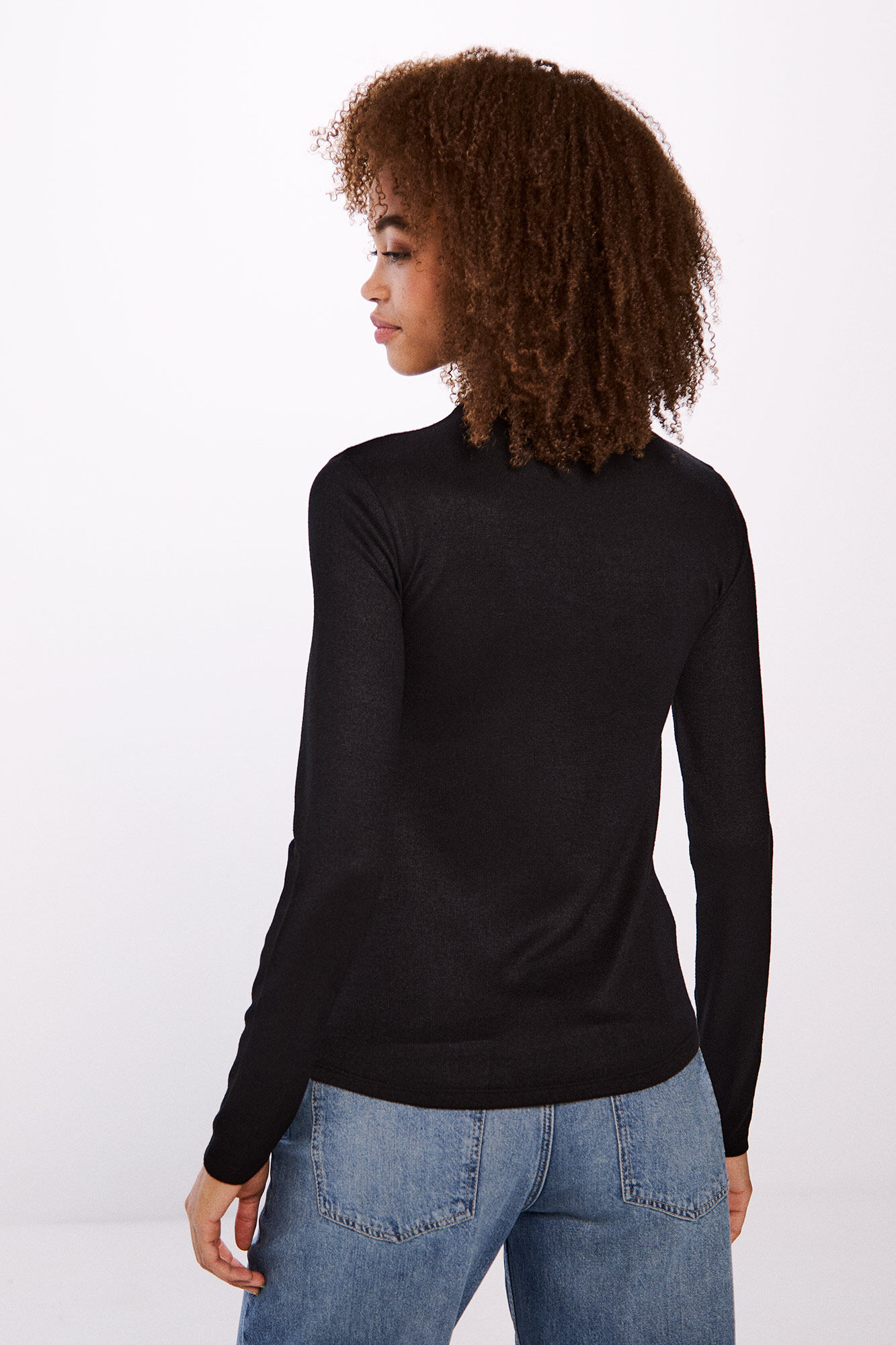 Springfield Playera cuello perkins tacto suave negro