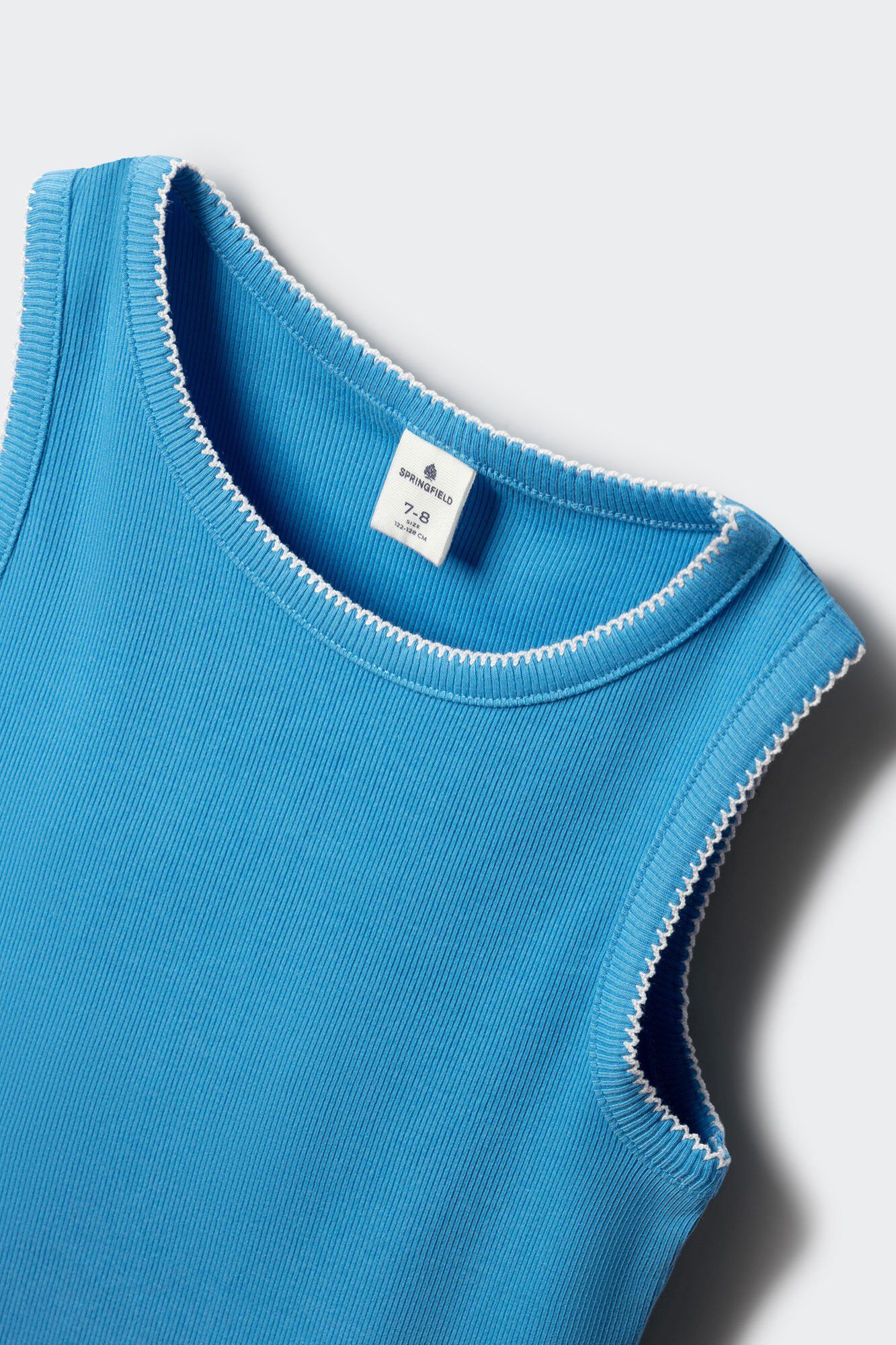 Springfield Kids Top Rib bordado contraste ni&ntilde;a azul indigo