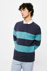 Springfield Polo manga larga rugby rayas azul