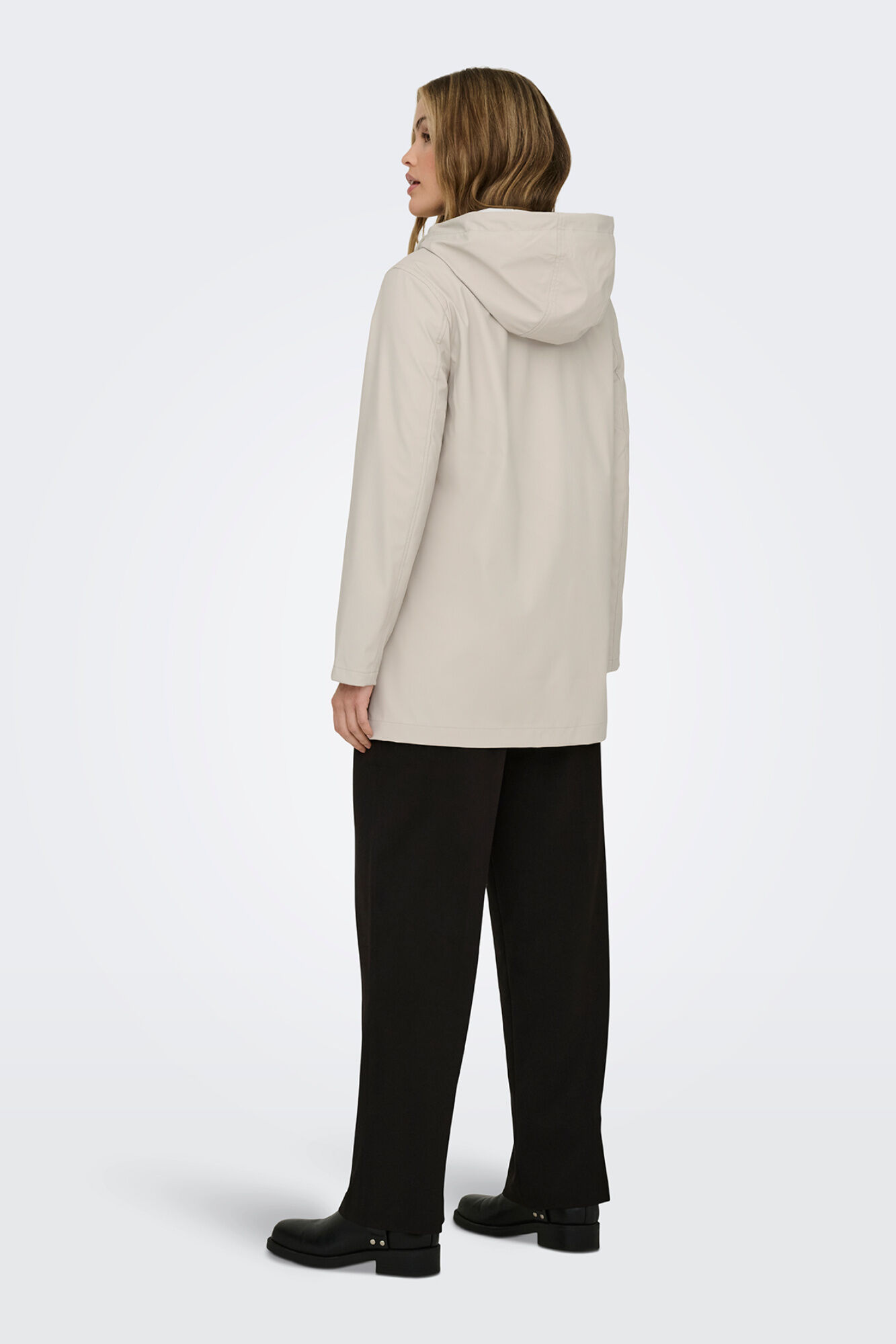 Only Impermeable con capucha gris