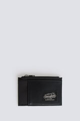 Springfield Monedero tarjetero de efecto piel bicolor negro