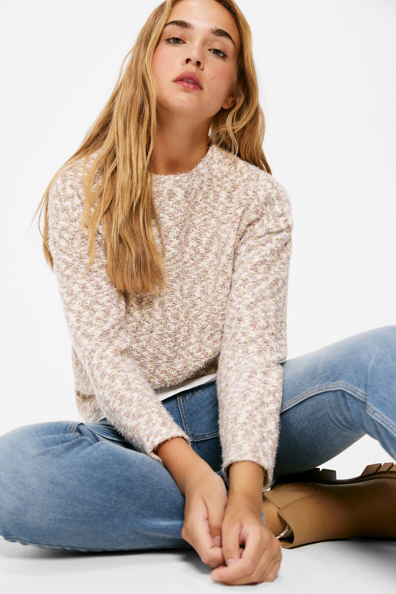 Springfield Playera Chenilla Jaspeada beige