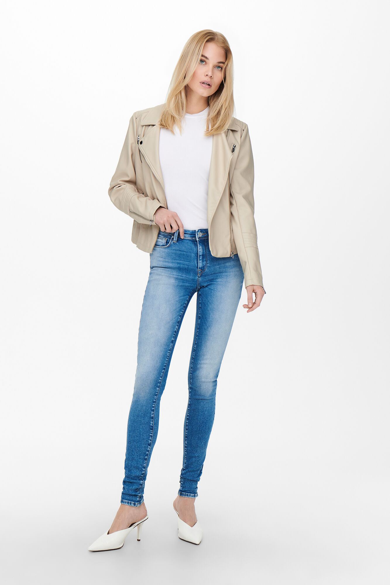 Only Chamarra Biker gris