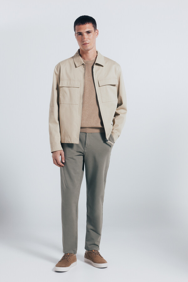 Springfield Pantalón chino comfort slim fit kaki