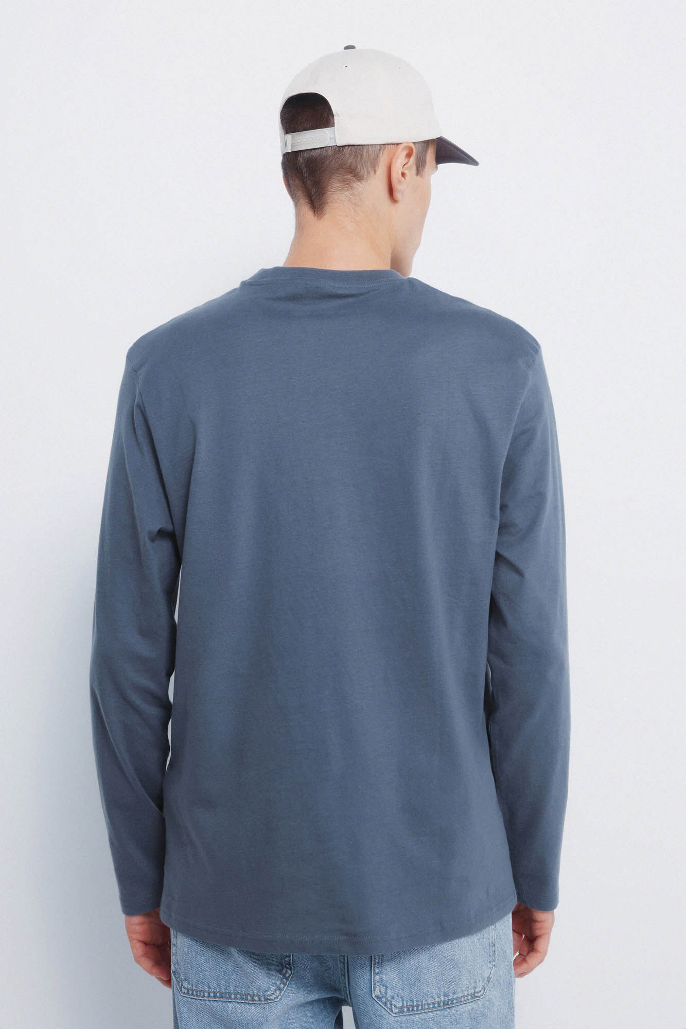 Springfield Playera b&aacute;sica de manga larga con acabado suave. azul tinta