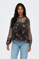 Only Blusa estampada semitransparente negro