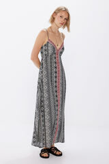 Springfield Vestido midi cenefa vertical negro