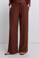 Springfield Pantal&oacute;n largo fluido ancho caf&eacute;