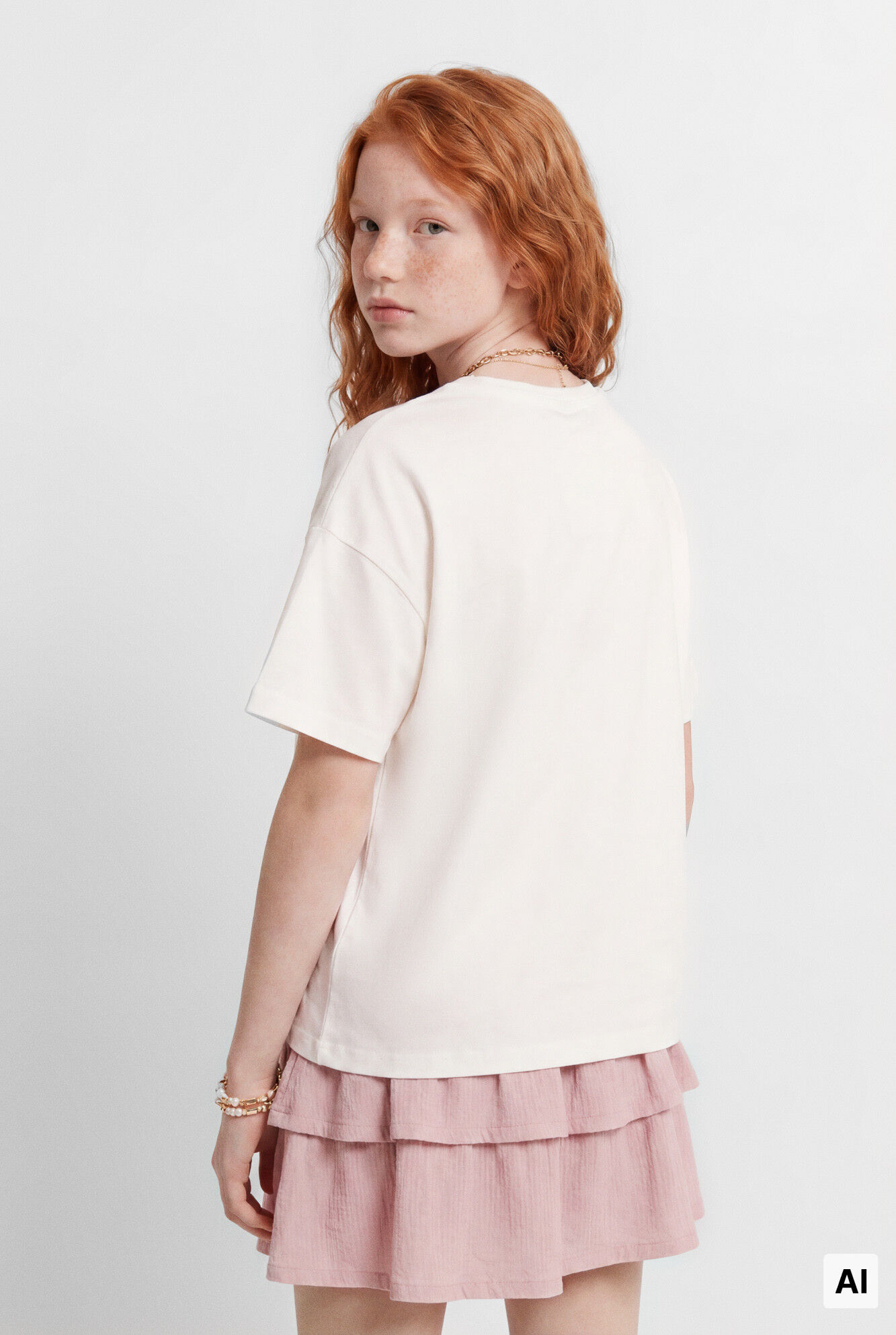 Springfield Kids Playera manga corta de coraz&oacute;n para ni&ntilde;a blanco