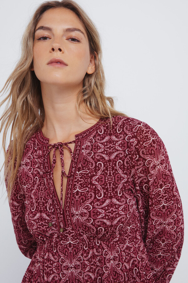 Vestido corto con estampado short | Vestidos para mujer | Springfield-MX Vestido corto con estampado short | Vestidos para mujer | Springfield-MX