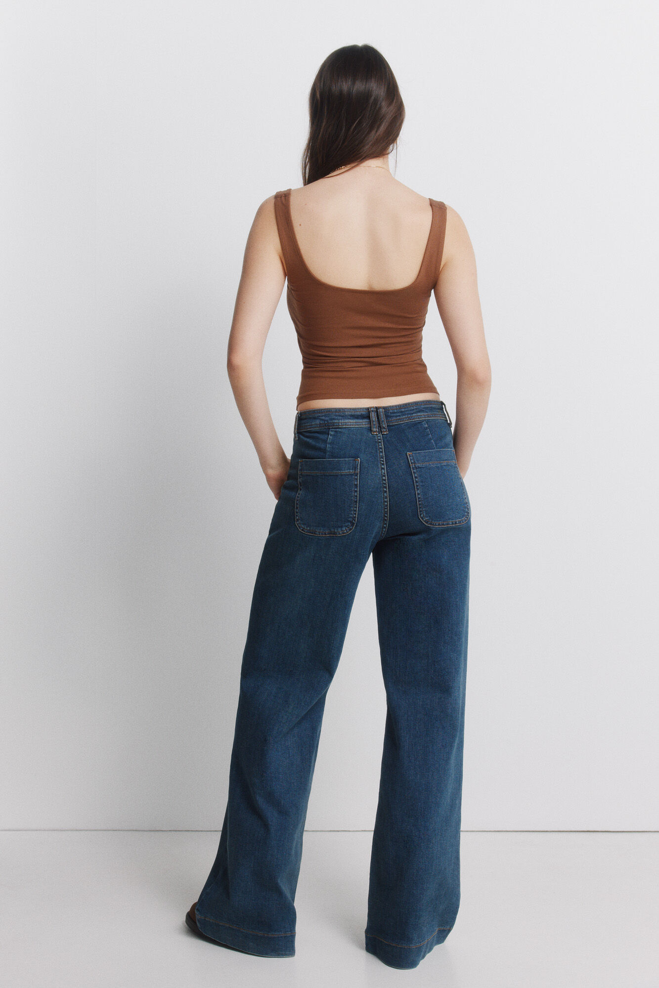 Springfield Jeans s&uacute;per acampanados de tiro alto azul