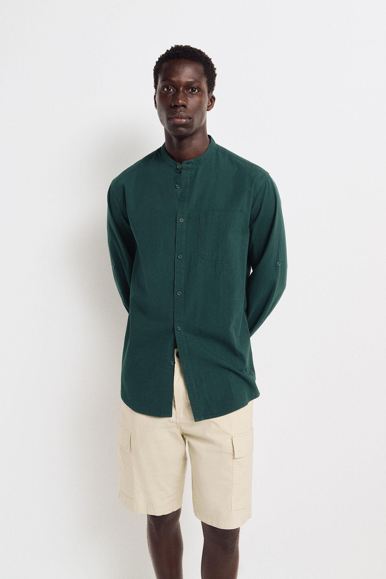Springfield Camisa seersucker mao