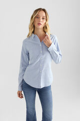 Springfield Blusa b&aacute;sica oxford azul