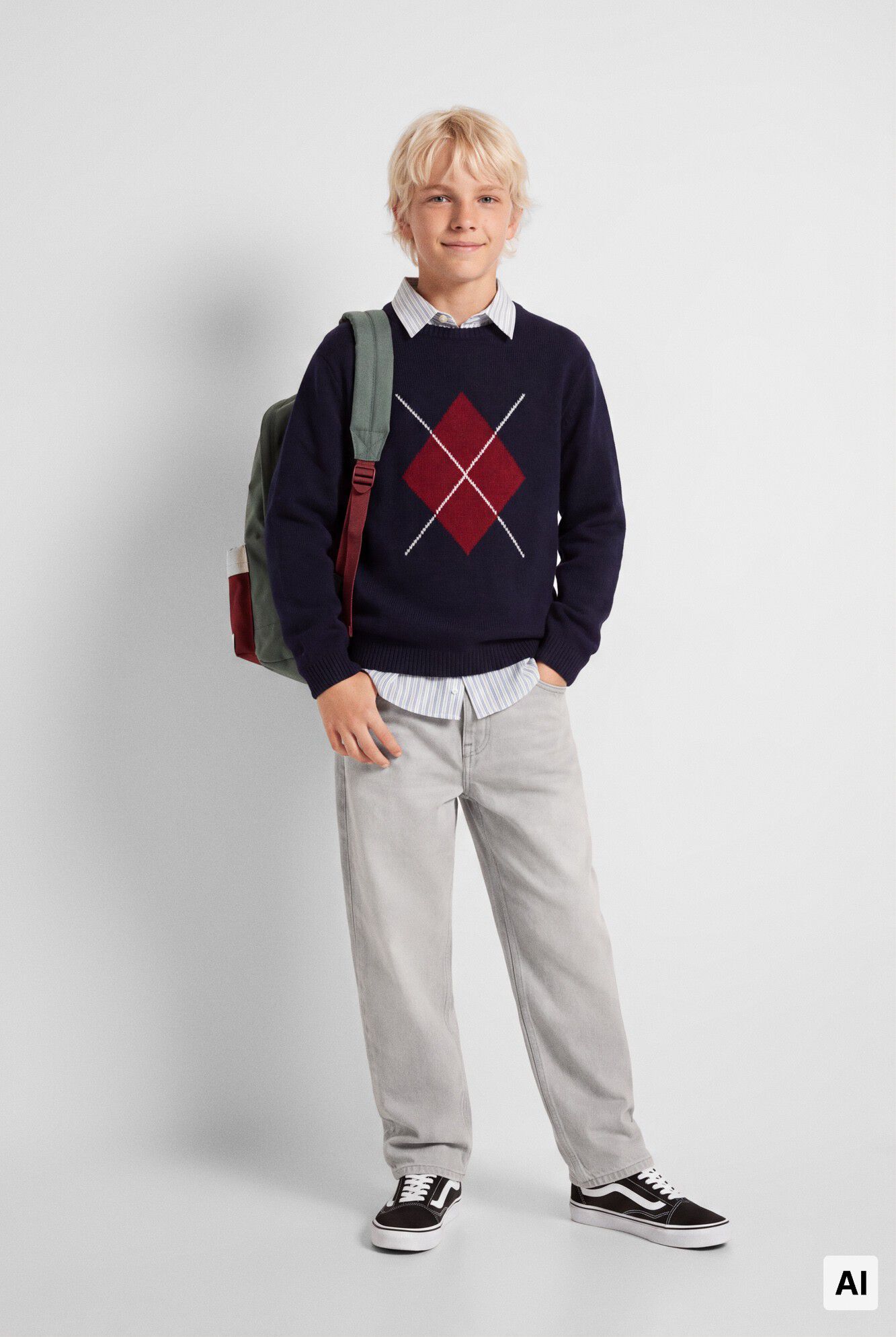 Springfield Kids Su&eacute;ter jacquard para ni&ntilde;o azul mezcla