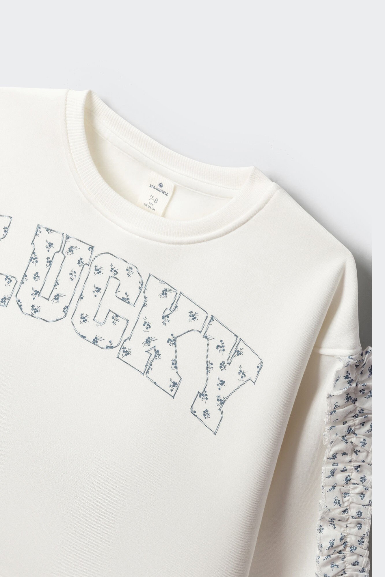 Springfield Kids Sudadera con volantes lucky para ni&ntilde;a marfil