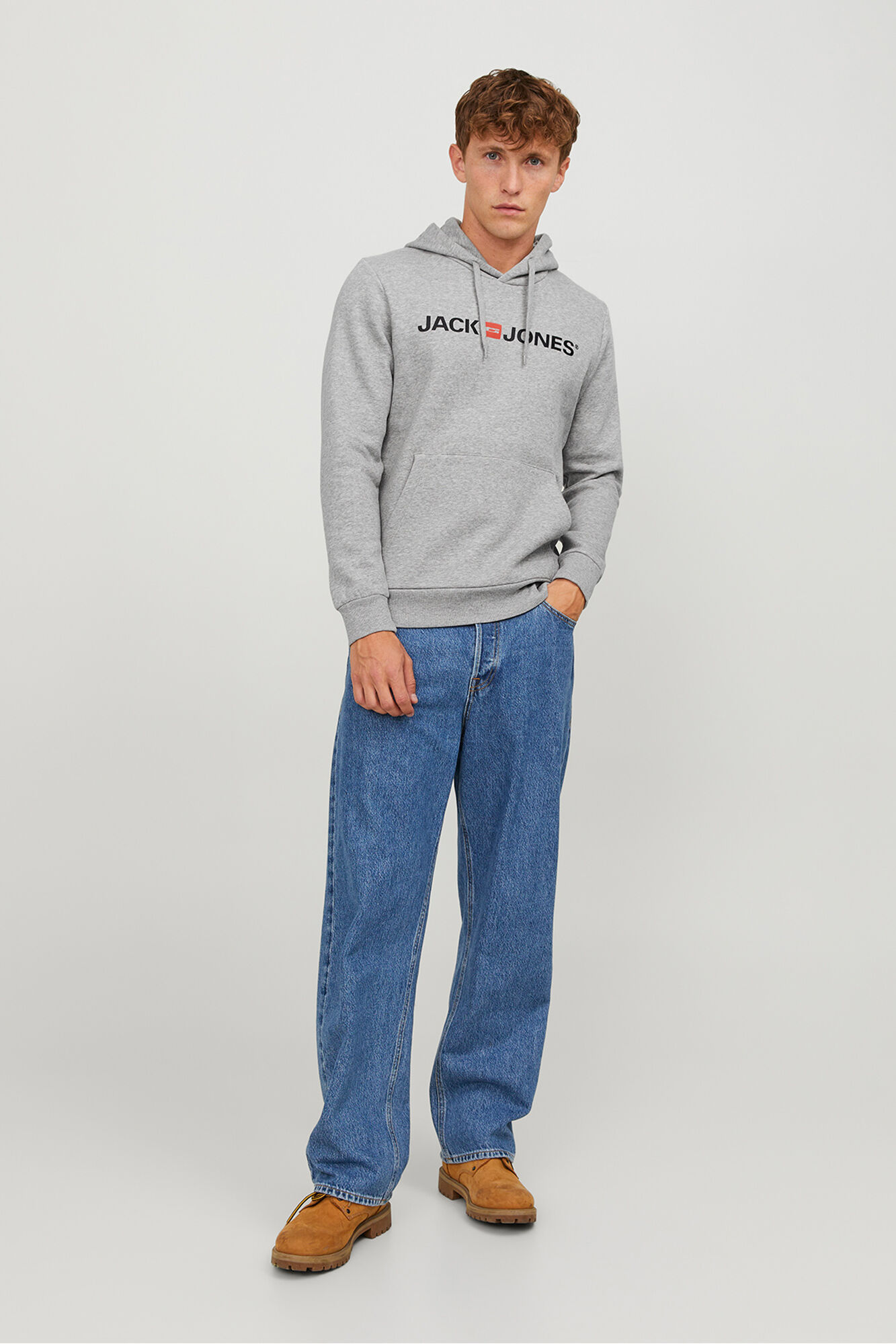 Jack & Jones Sudadera capucha regular fit gris