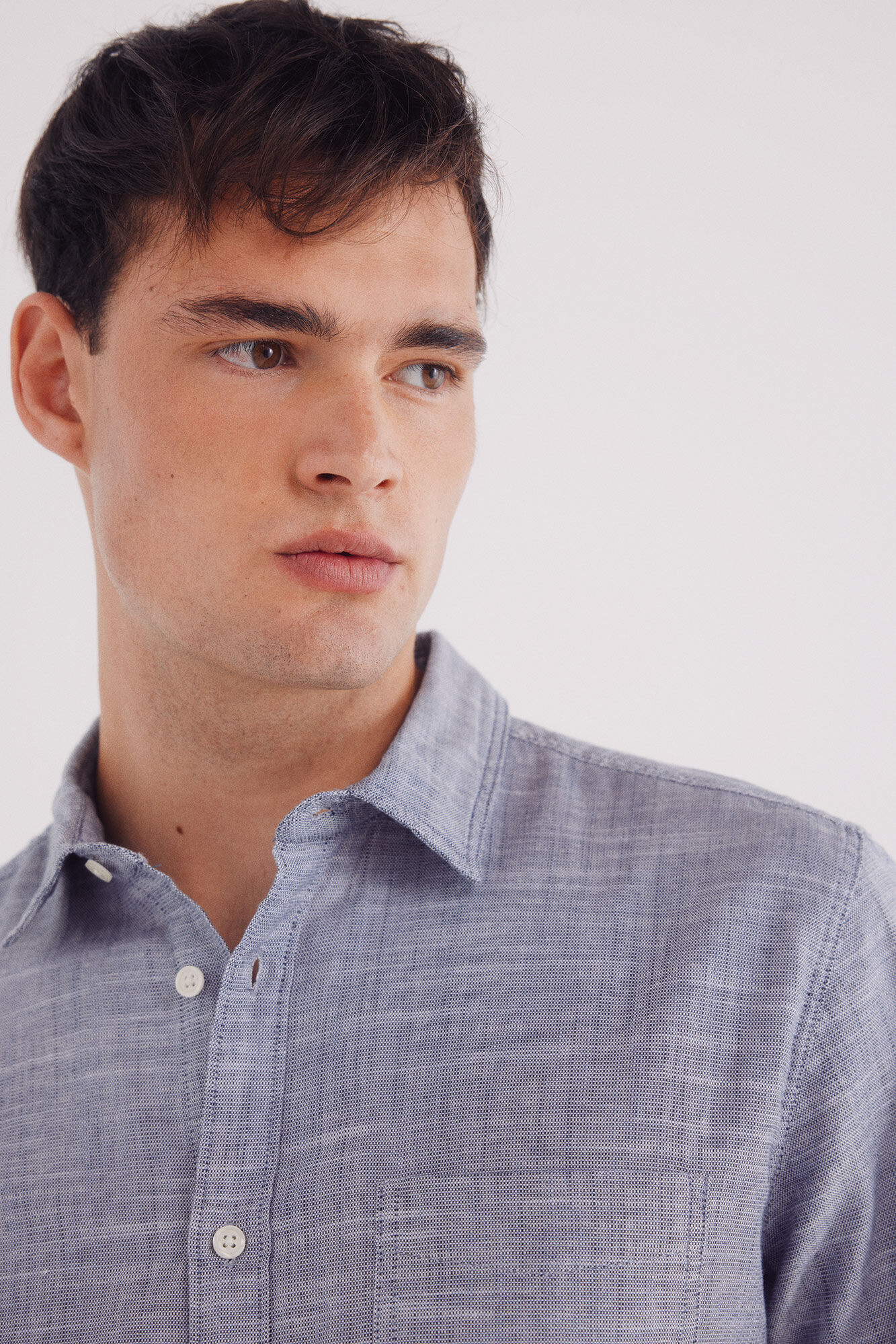 Springfield Camisa manga corta estructura bicolor azul tinta