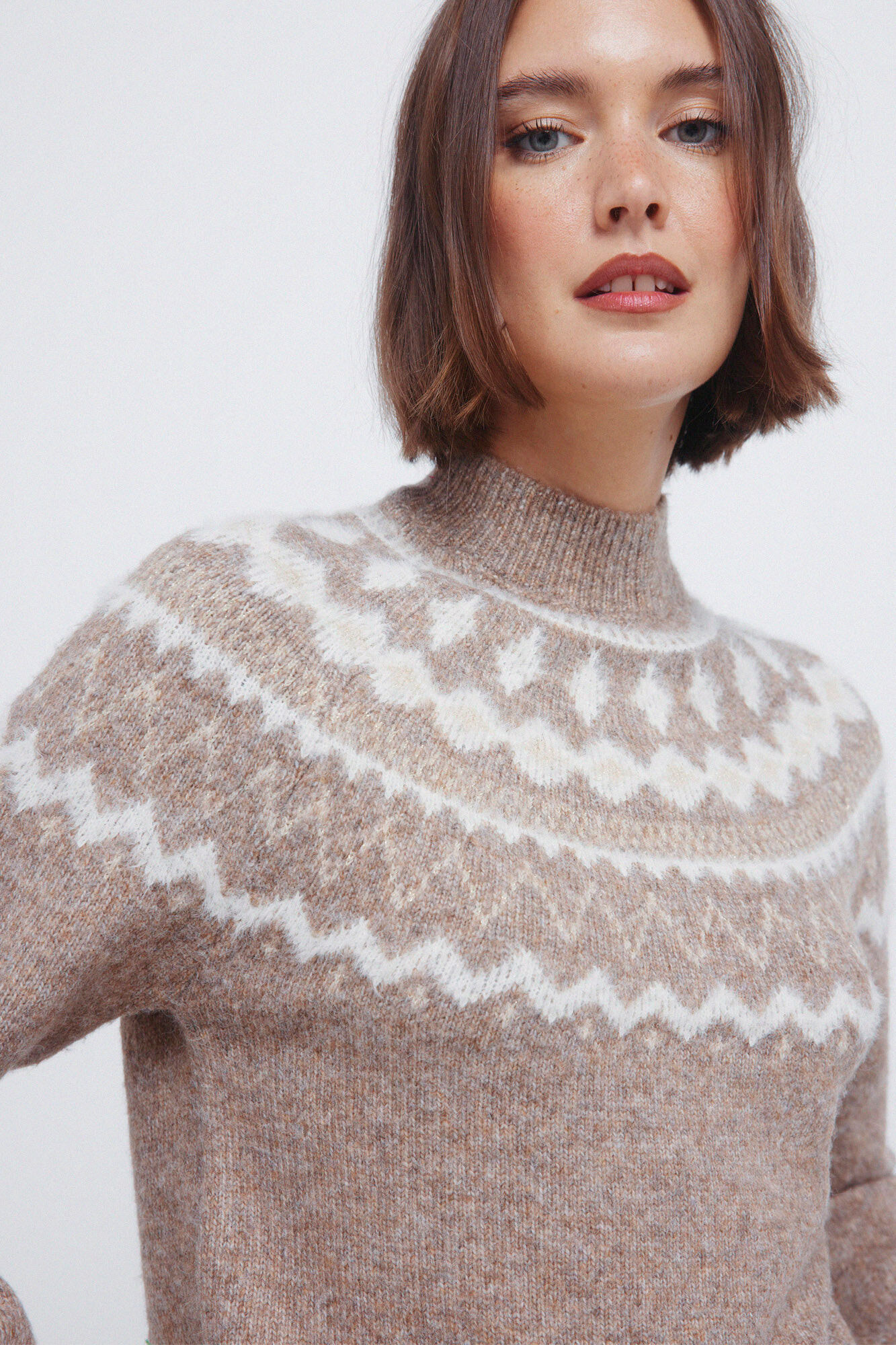 Springfield Jersey con ribete de piel jacquard