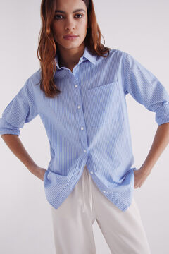 Springfield Camisa oversized algodón azul indigo